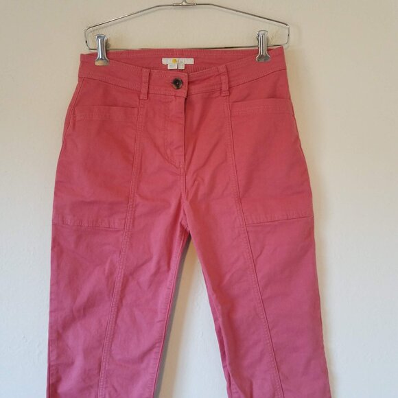 Boden Pants Women's 8P Petite Abingdon Trousers Dusty Red T0727 Cotton Elastane - Picture 4 of 11